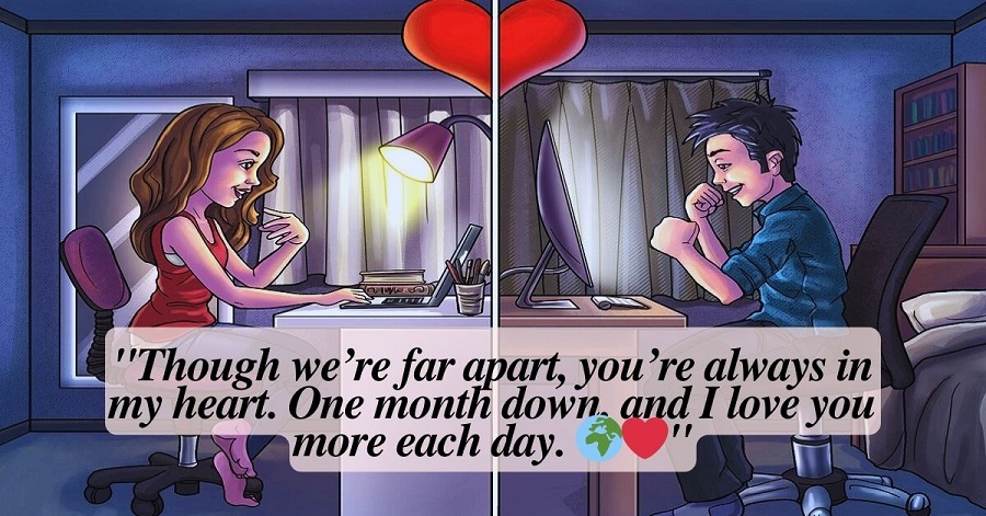 🌍 Happy One Month Anniversary Wishes for Long-Distance Relationships