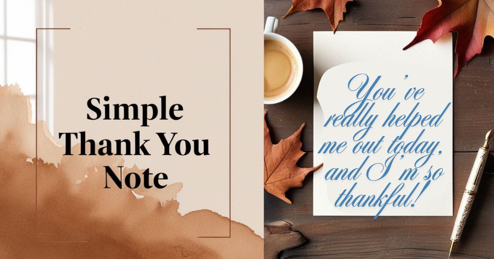 Simple Thank You Notes Samples 🌸