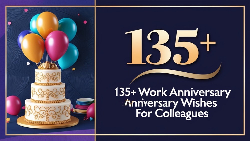135+ Work Anniversary Wishes for Colleagues 1