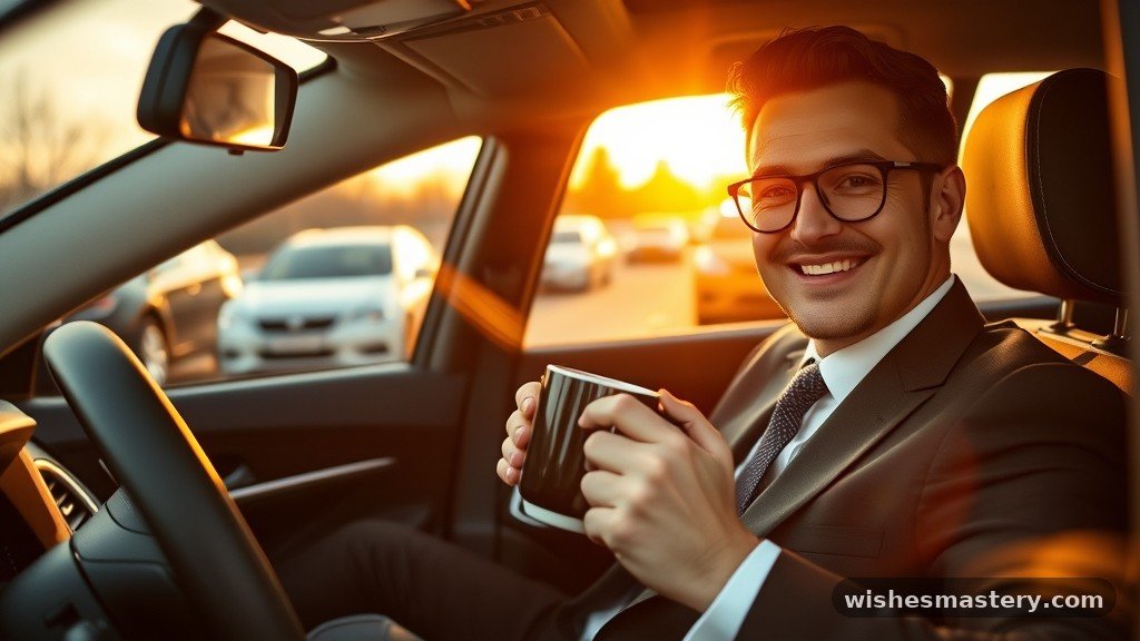 Clever first day of job wishes referencing the morning commute